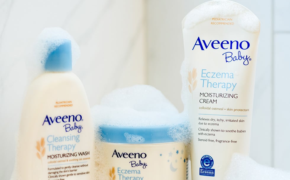 baby eczema lotion and product collection from aveeno